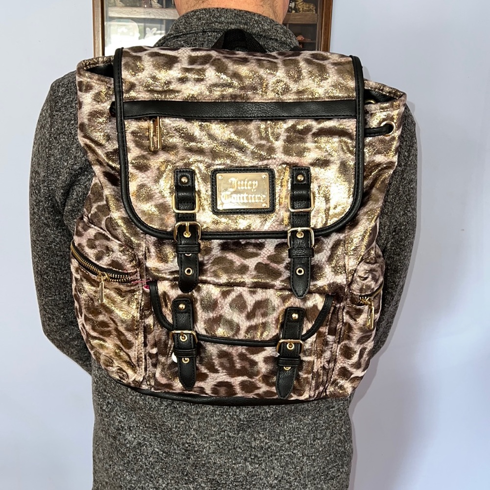 Gold cheetah print Juicy Couture backpack